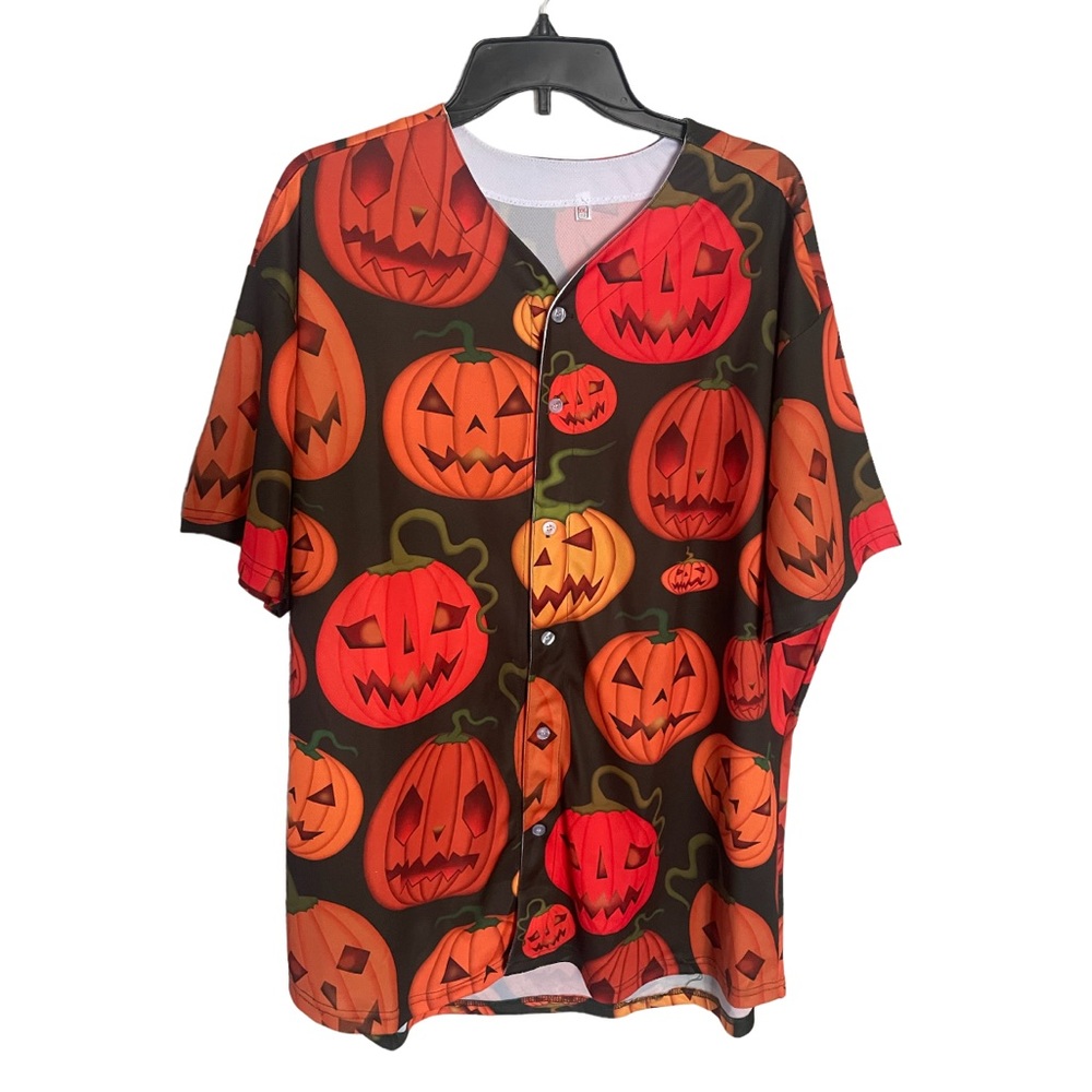 HALLOWEEN pumpkin print Jersey shirt Unisex size XXL